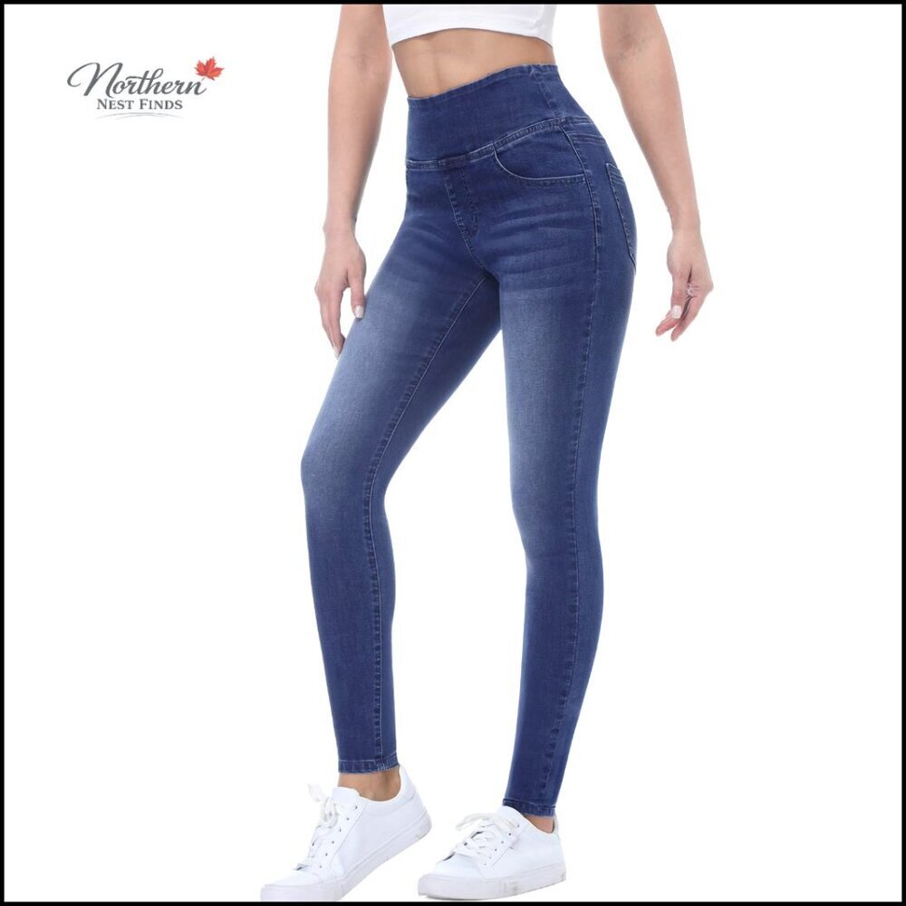 Pull On Skinny Jeans High Waisted Stretchy Tummy Control Jeggings